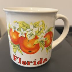 Florida Coffee Mug With Orange Fruit On It Made In Korea
