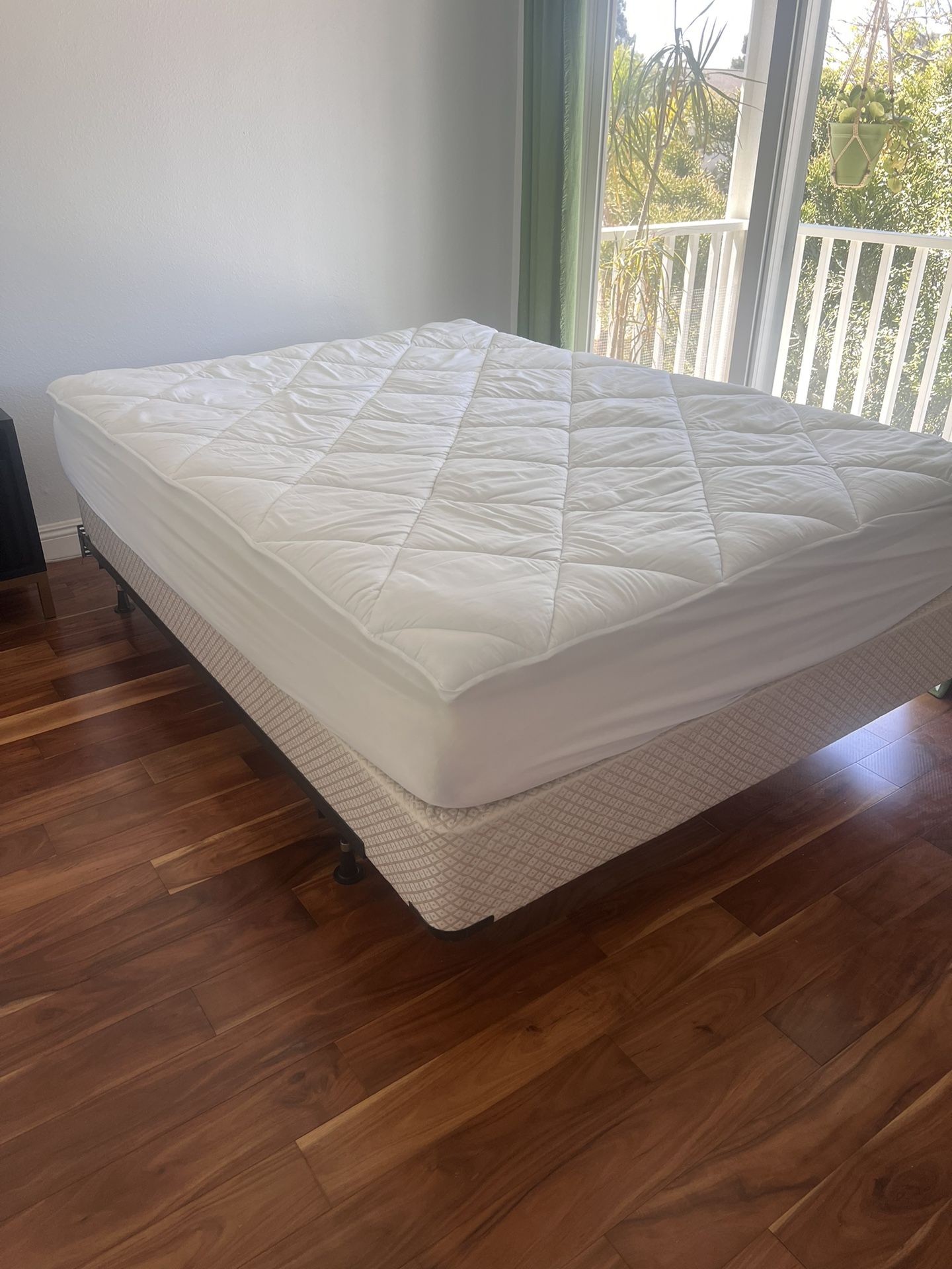 Queen Mattress, Box Spring And Frame