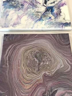 A Pair Of Acrylic Pours 