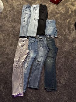Lot of 7 Distressed Jeans