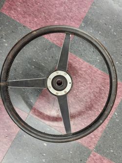learher 15 in. Steering Wheel. Saab Sonett 3. Fits ither cars. nice cond