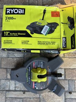 RYOBI 12 in. 3100 PSI Electric Pressure Washer Surface Cleaner with Caster Wheels