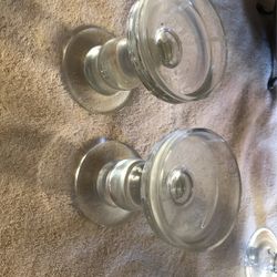 2x Glass Candle Holders