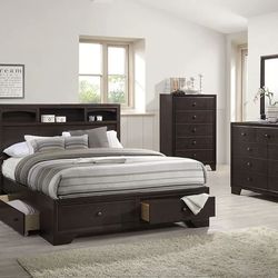 Bedroom set 3 pc Queen size Espresso finish, New Especial price