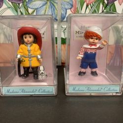 2 Hallmark Madame Alexander Miniature Fire Fighter Wendy & Mop Top Billy