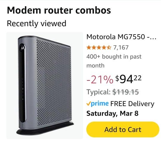 Cable Modem Reuters Mg7550 Motorola