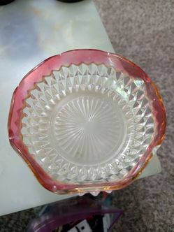 Indian glass Ruby candy dish
