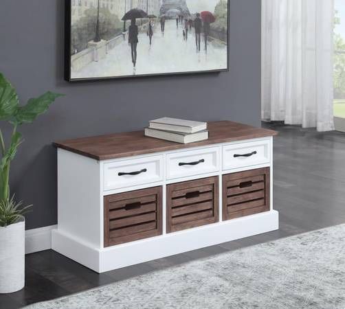 Modern Storage Bench With 3 Drawers! SALE! 