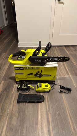 RYOBI ONE+ HP 18V Brushless 10 in. Cordless Battery Chainsaw with 4.0 Ah Battery and Charger