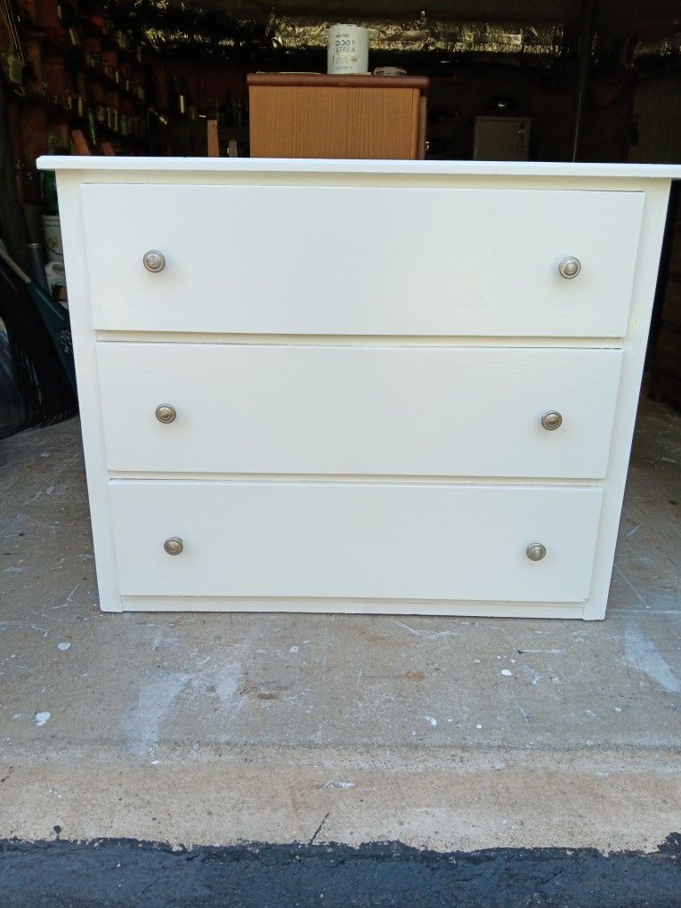 Refinished 3-Drawer Wood Dresser