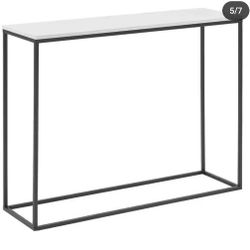 💧💧💧💥P322#8 $85 42 in. Faux White/Black Standard Rectangle Faux Marble Console Table
