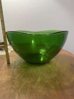Vintage Vereco Green Glass Bowl