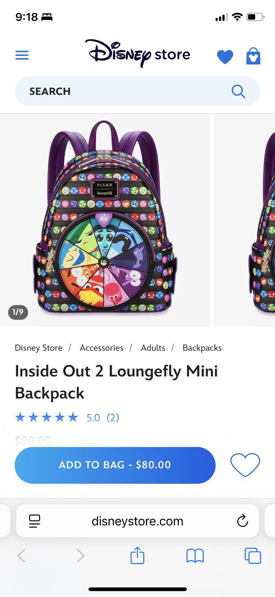 Inside Out loungefly Backpack