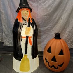 Witch And Pumpkin Blow Molds 