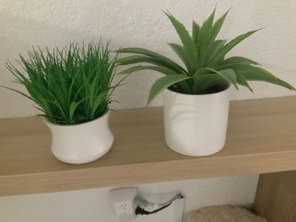 Modern white vase artificial plants
