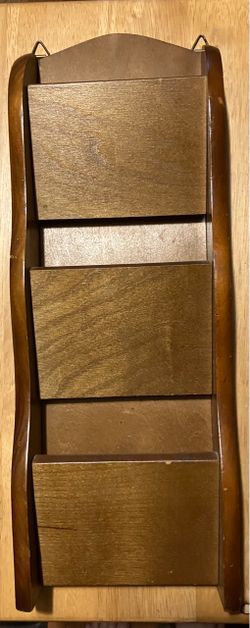 Vintage Wooden Wall-Mount 3-Tier Mail Organizer