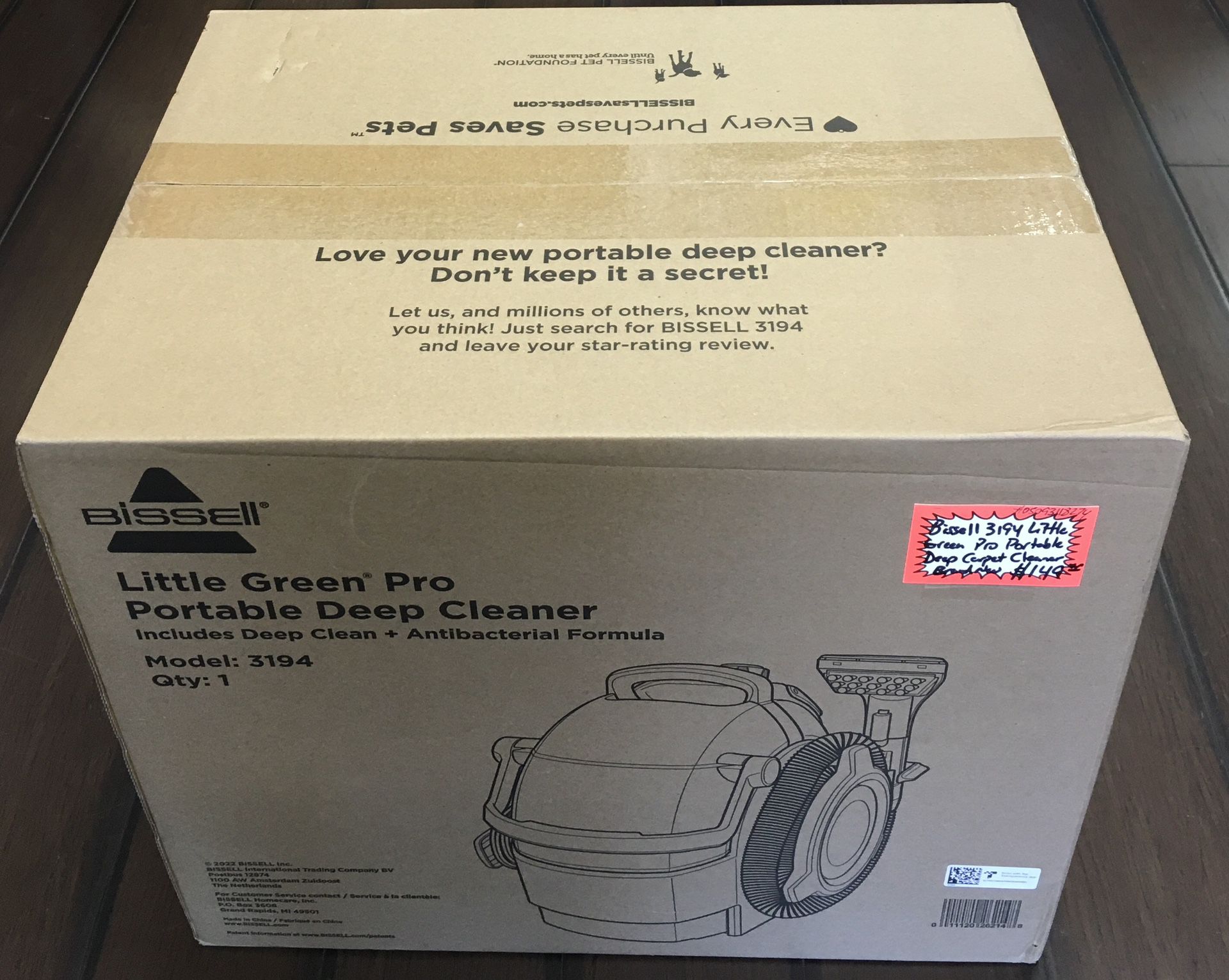 Bissell 3194 Little Green Pro Portable Deep Carpet Cleaner Brand New 