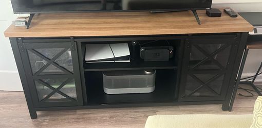 Black/Oak TV Stand