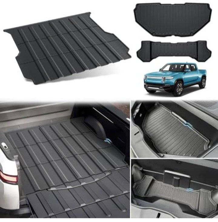2022-2024 Rivian R1T Bed Mat and Front Cargo Liners Mats
