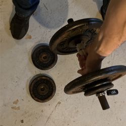 50 Lb Dumbbell With Clamps 