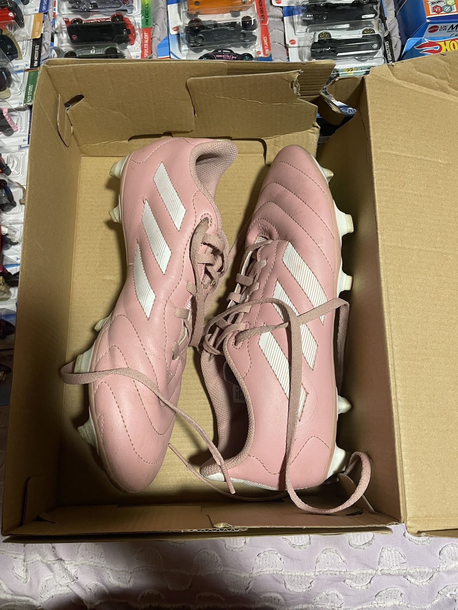 Pink adidas soccer/football cleats