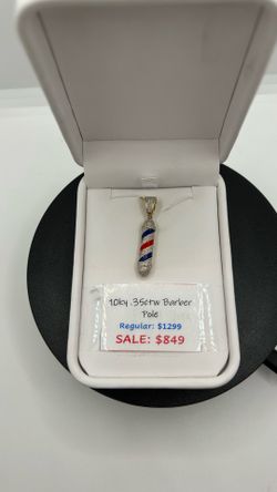 BRAND NEW 10KY .35CTW Barber Pole Pendant