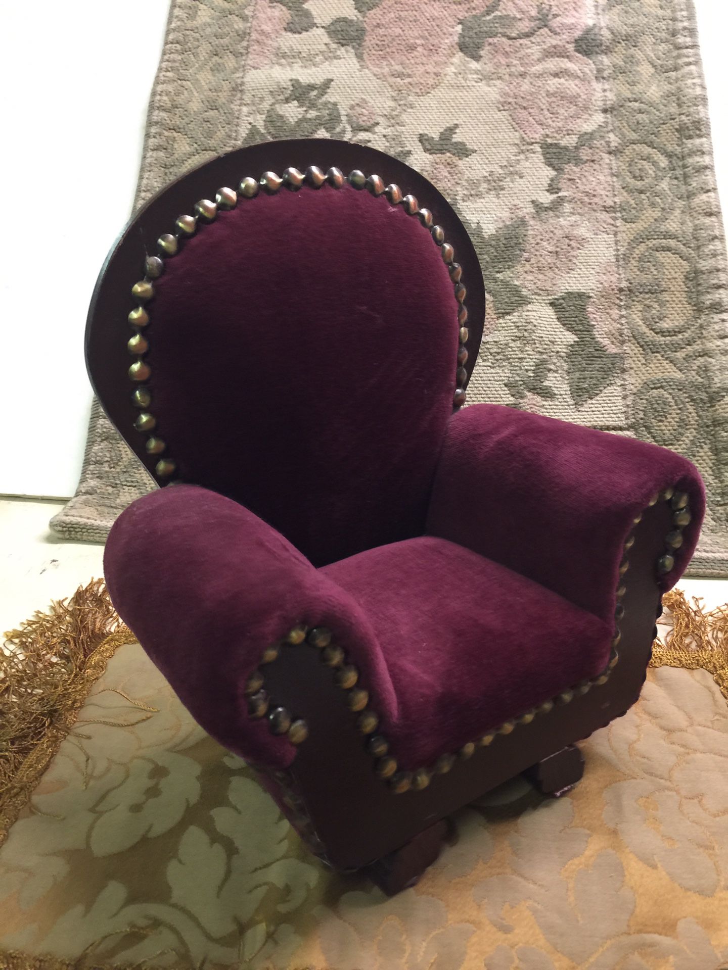 Velvet Miniature Doll Chair