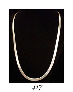 23" Solid Sterling Silver Herringbone Necklace, Made in Italy