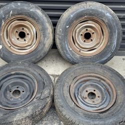 Chevy or GM 14-inch Steelies from a classic car with disk brakes 5 on 4.75 lug pattern