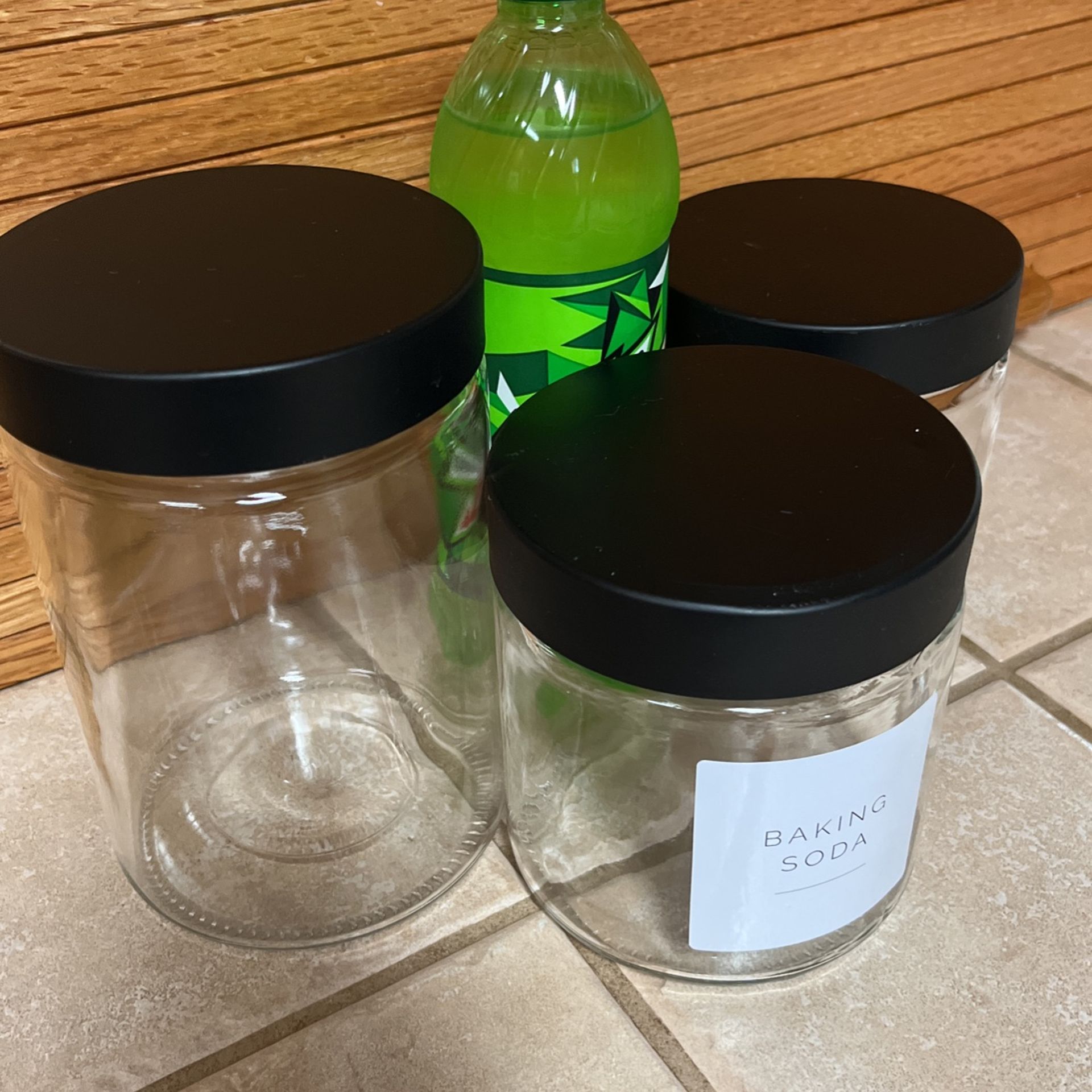 3 Glass Wide Mouth Storage Container Set