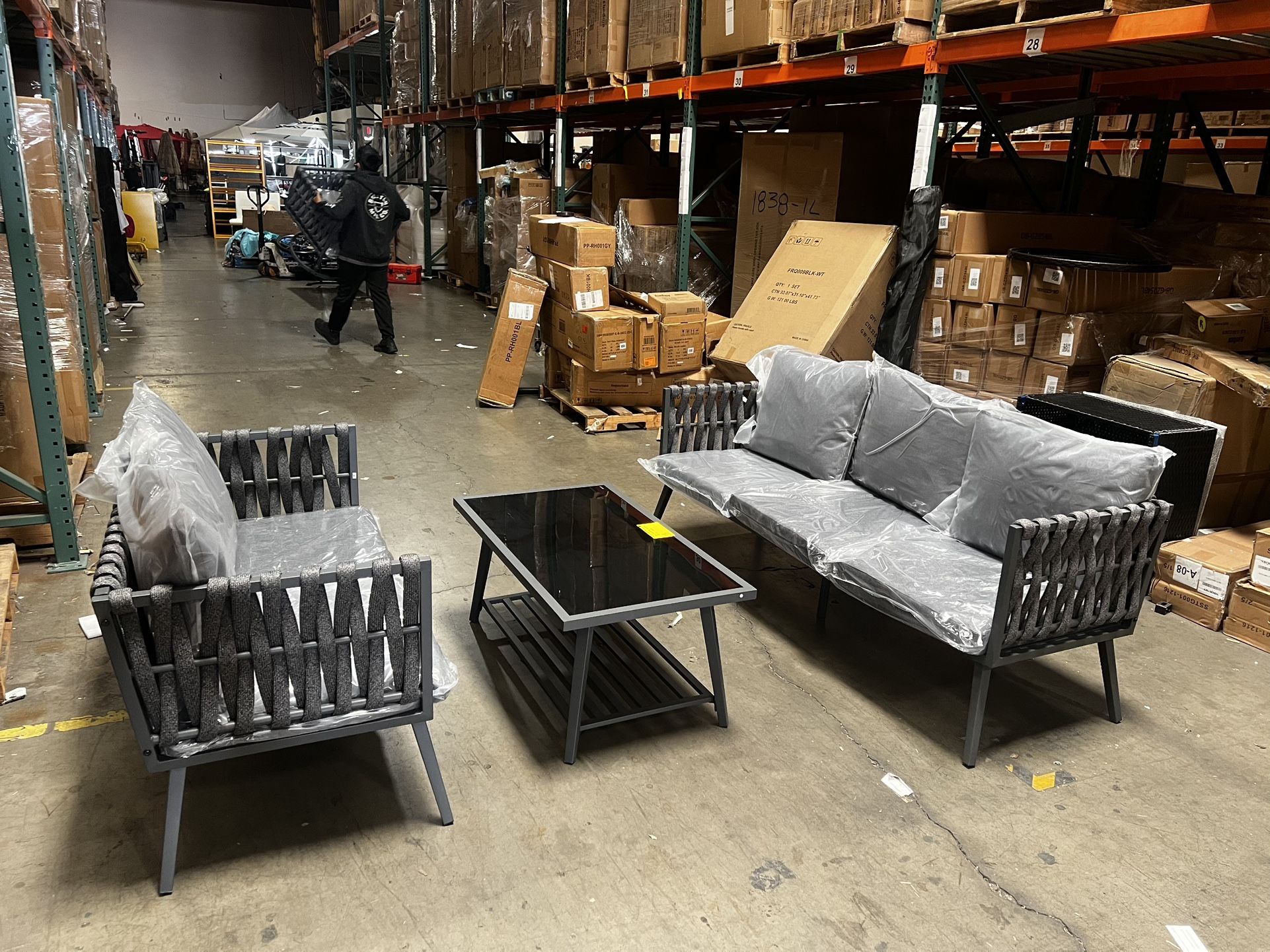 $325.00 New 3 Pieces Outdoor Patio Furniture Set Sofa Loveseat  Table,All Products : American Fashion Style Bags On Sale