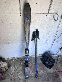 Vintage K2 LT S Snow Skis• MARKER 31 TwinCam Bindings• With Kerma Turbo Ski Poles