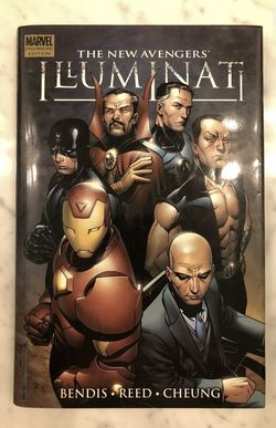 The New Avengers Illuminati Hardcover Comic Book -autograph 
