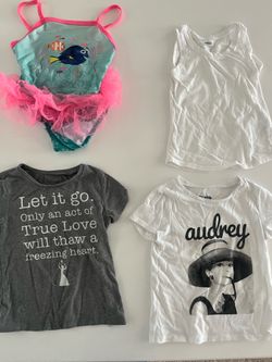 Girls 4T 4- Piece Lot (2 tees, 1 Tank Top, and a Swimsuit)