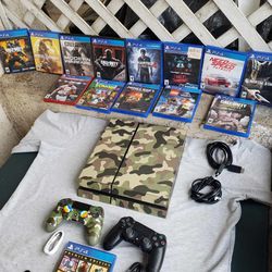 Camo Army Design Custom Playstation 4 500GB PS4 500GB with 1 New controller $180! & $20 per Game