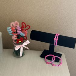 Pink Flower Bracelet