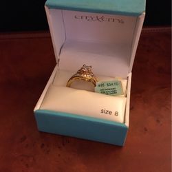 Sterling silver ring brand new gold plated