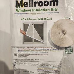 Adjustable Window Insulation Kit 47inX63in(120X160cm) for Winter Keep Cold Out