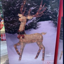 Gorgeous 5 Foot 8 Inch Tall Glittering Deer Buck For Christmas. ‼️NEW In UNOPENED BOX📦‼️ 🦌 Firm Price