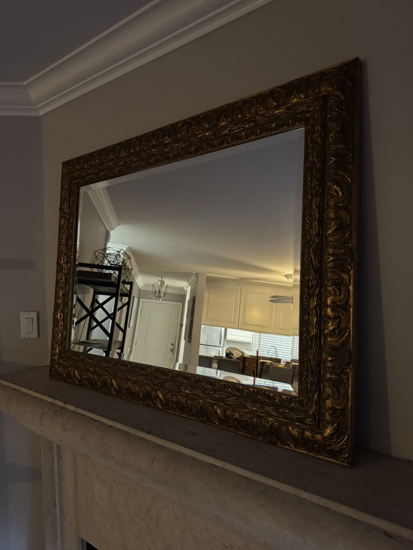 Large Ornate Gold Framed Wall Mirror