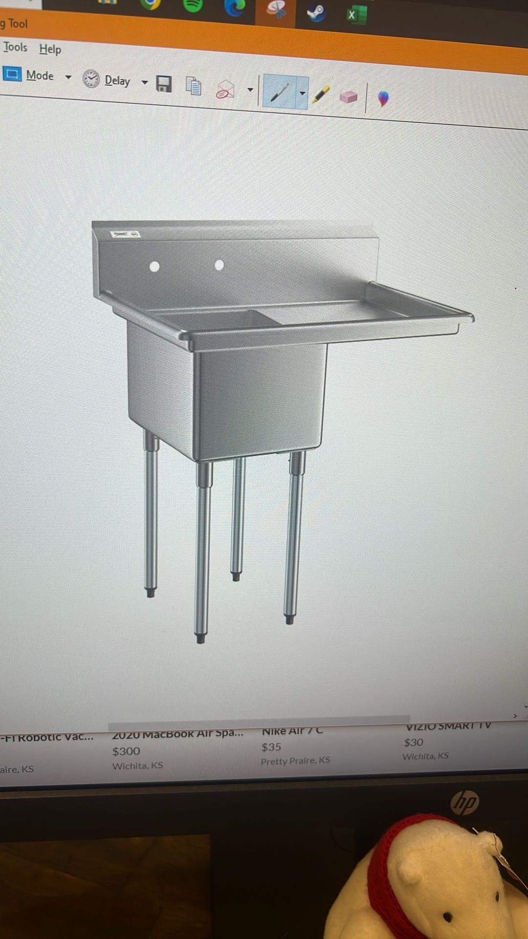 1 Compartment Sink Stainless Steel With Drain board