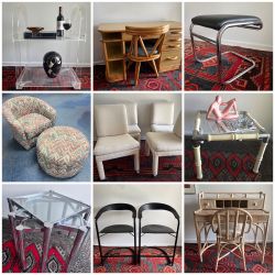 Vintage Stone Coffee Table & Side Tables Postmodern 