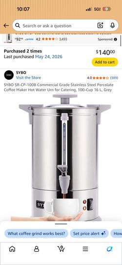Coffee hot water 100 cup mint condition