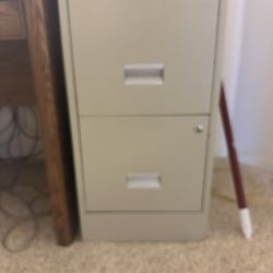 Filing Cabinet With Computer Desk And Calculator