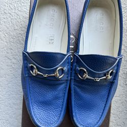 Gucci Blue Leather Loafers 
