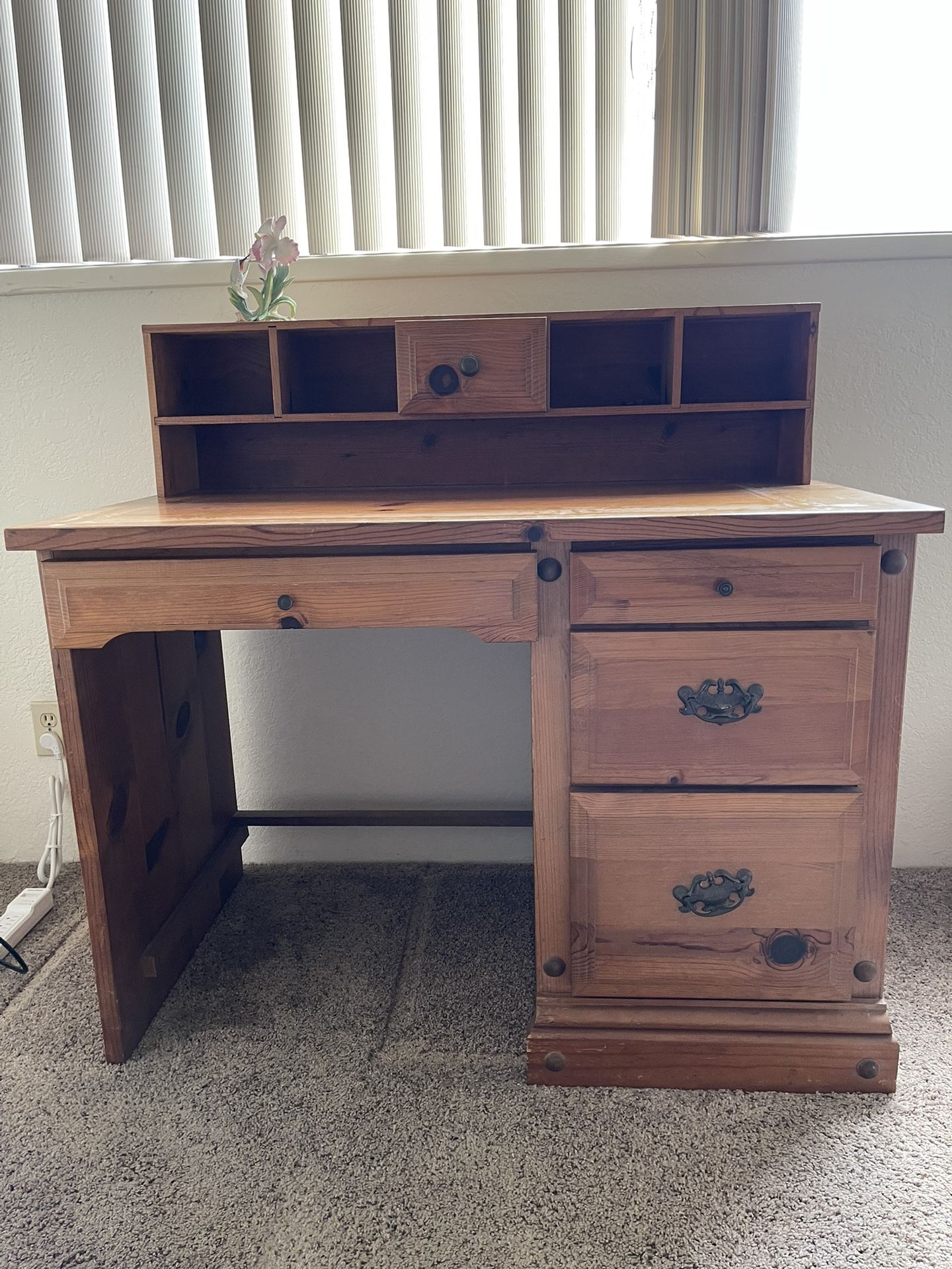 Solid Oak Wood Desk