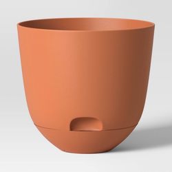 Self-Watering Plastic Indoor Outdoor Planter Pot Orange 12"x12" - Room Essentials™ (4) Available