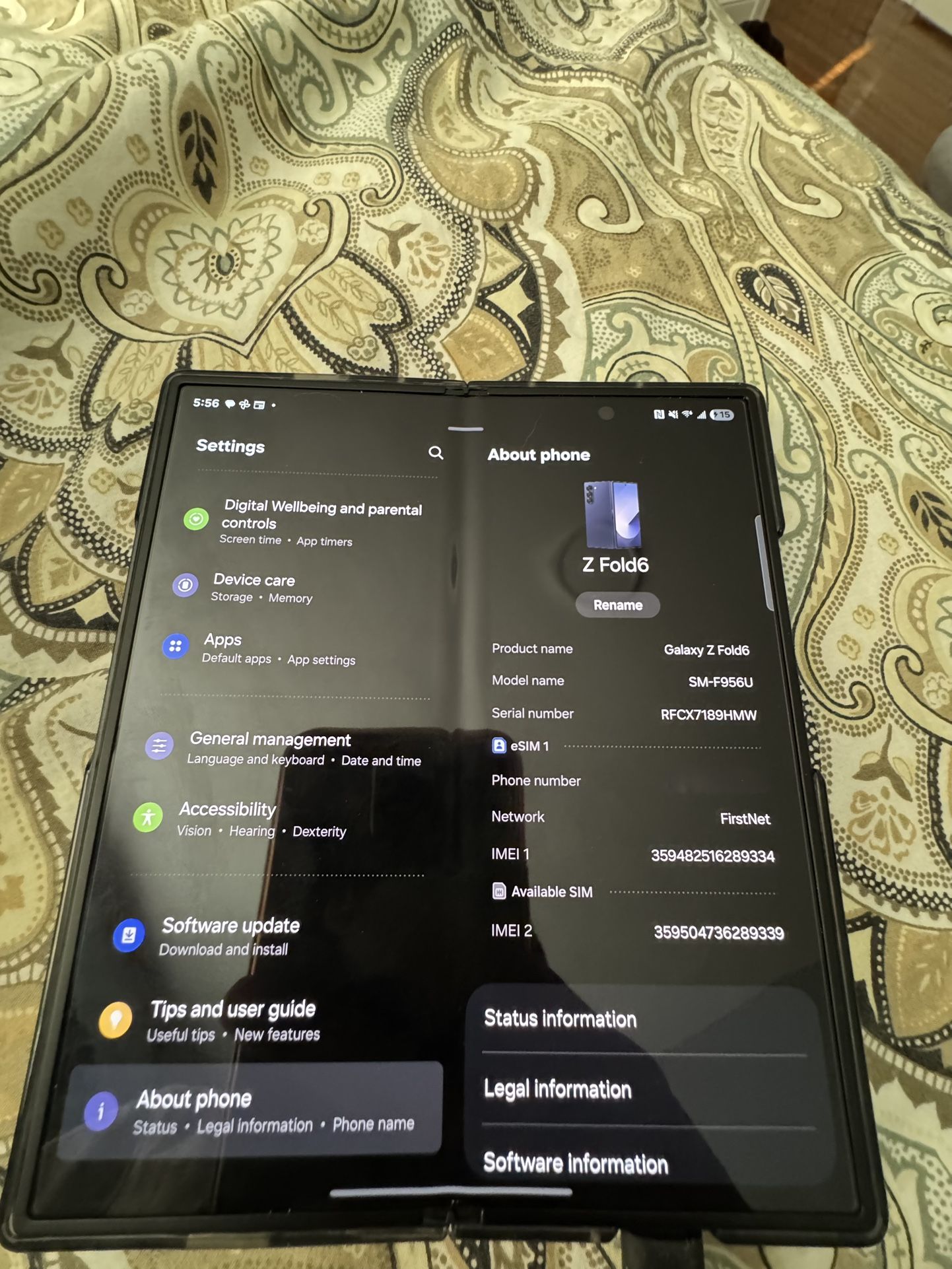 Z FOLD 6 ATT UNLOCKED 256 GB