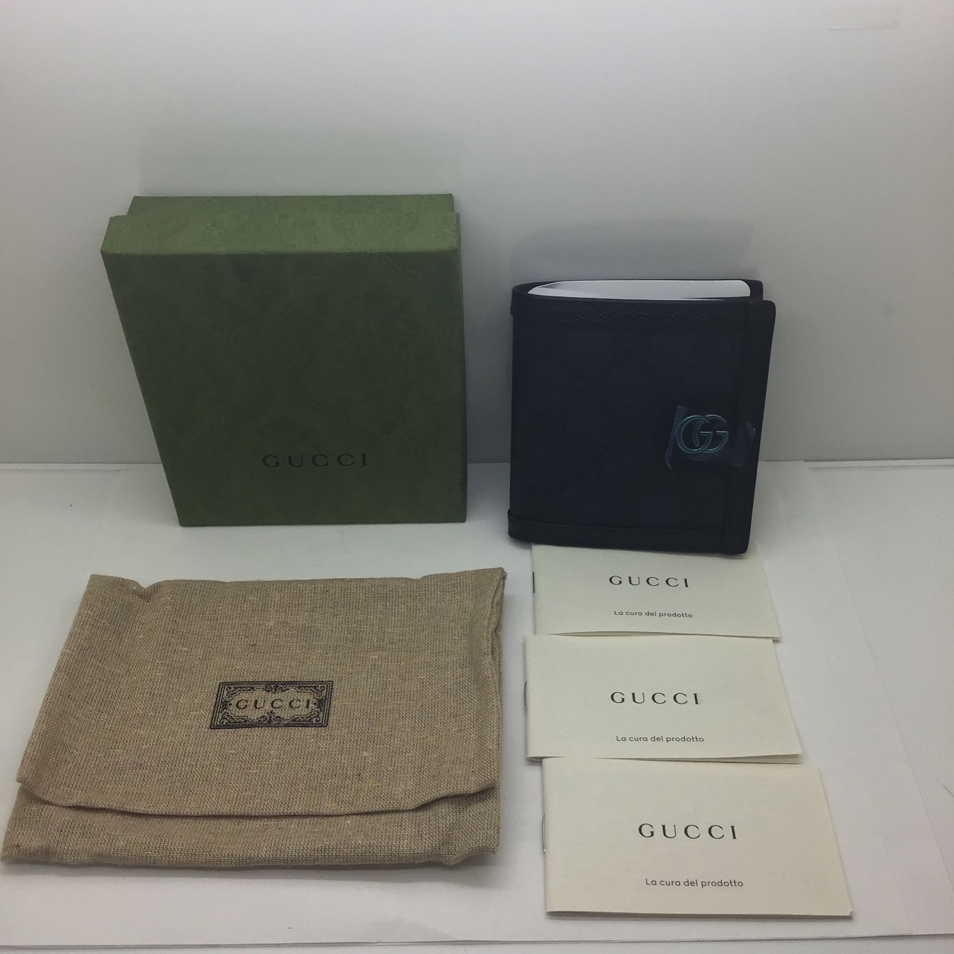 BRAND NEW Gucci Ophidia Bi Fold Wallet Blue GG Supreme Leather Authentic 
