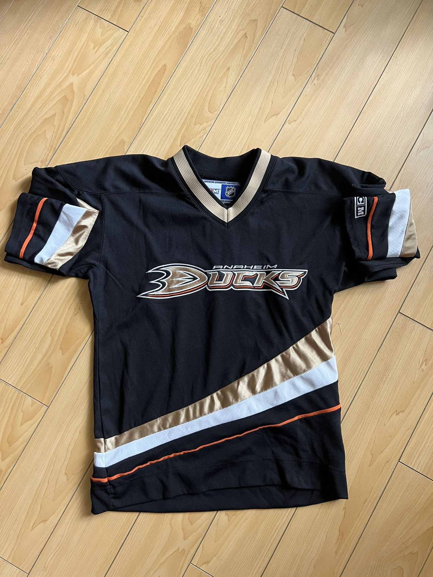 NHL Anaheim Ducks Hockey Jersey Youth L/XL Black Blank NO NAME CCM